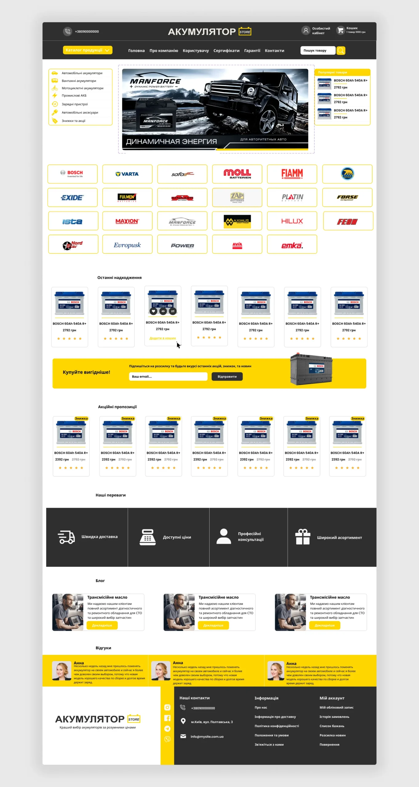 Розробка інтернет магазину акумуляторів Akumstore 6