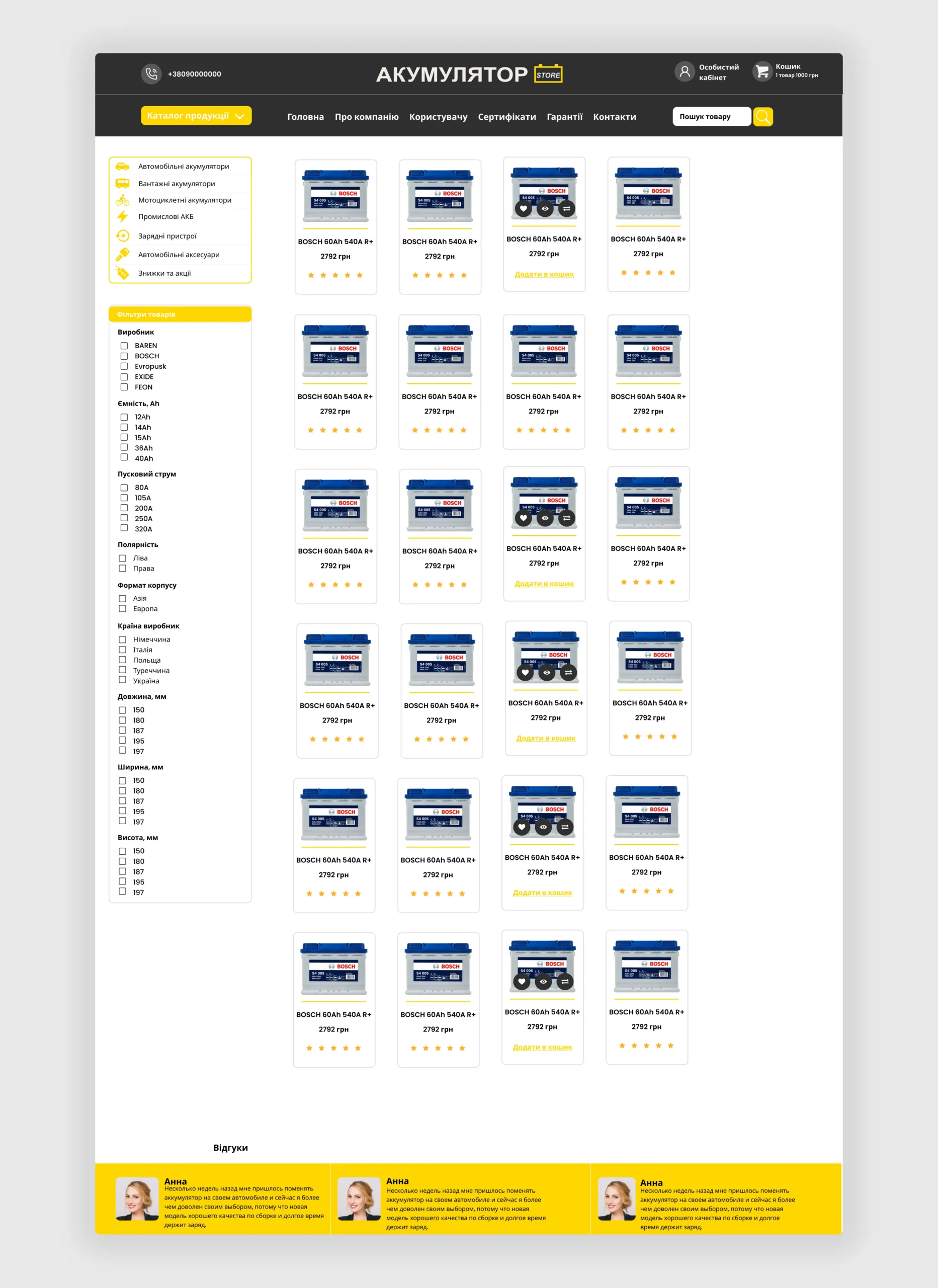 Розробка інтернет магазину акумуляторів Akumstore 4