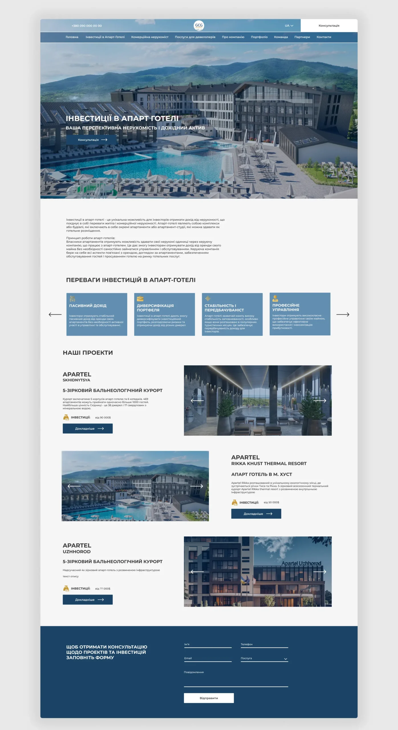 Розробка корпоративного сайту для інвестиційної компанії GCG invest 6