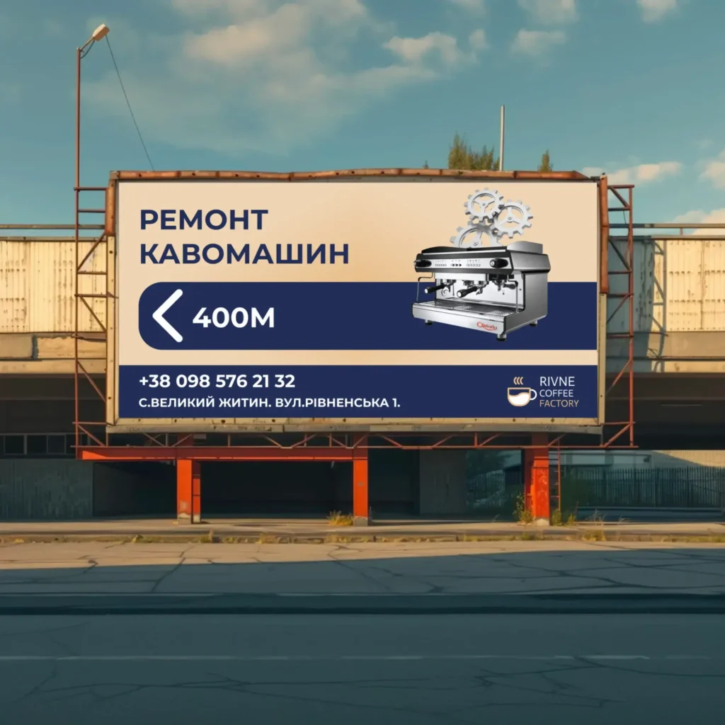 Розробка дизайну рекламного банера для виробника кави Рівненська Фабрика Кави